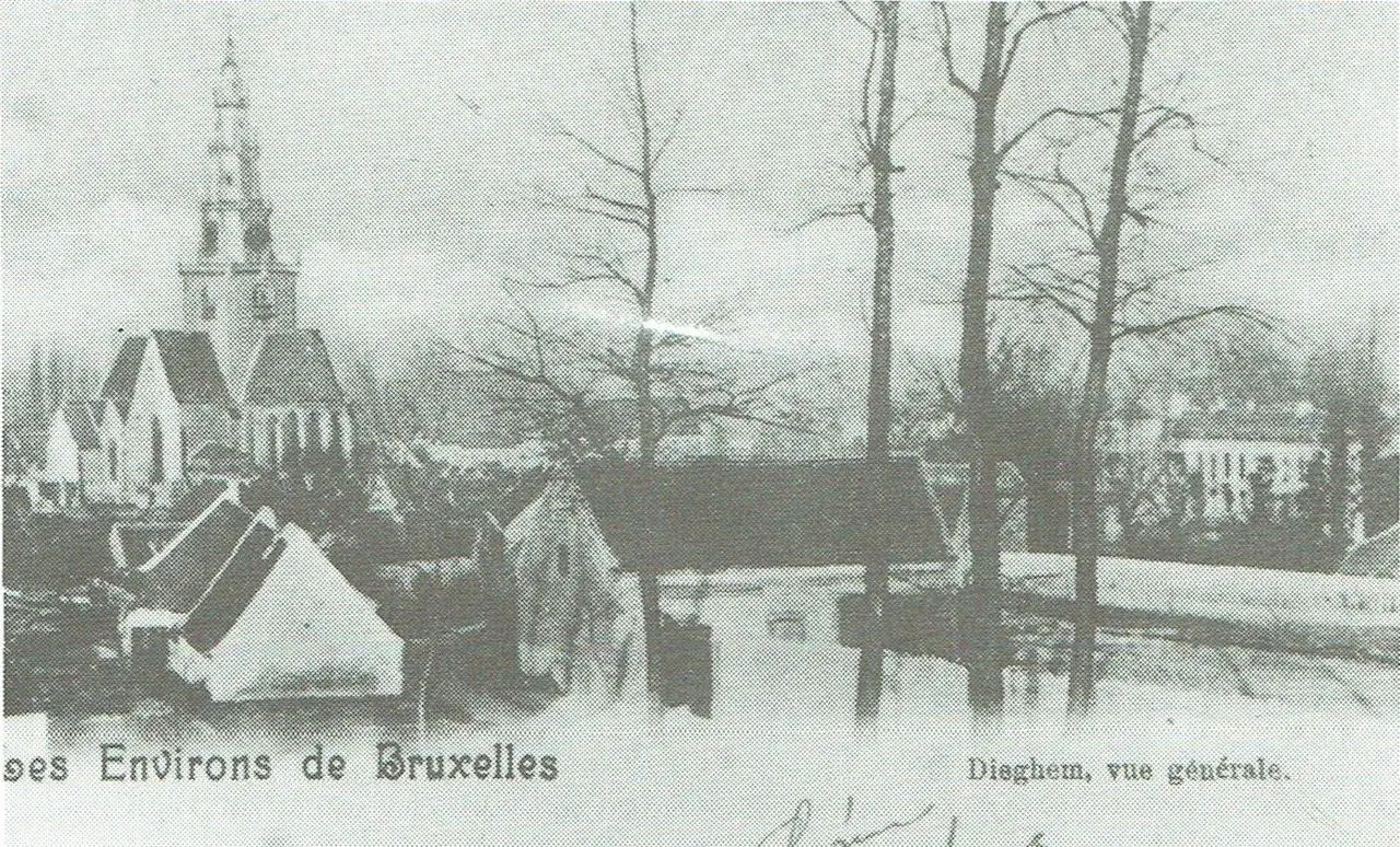 Kerk en kasteel, gezien vanuit de Stationsstraat (1904).