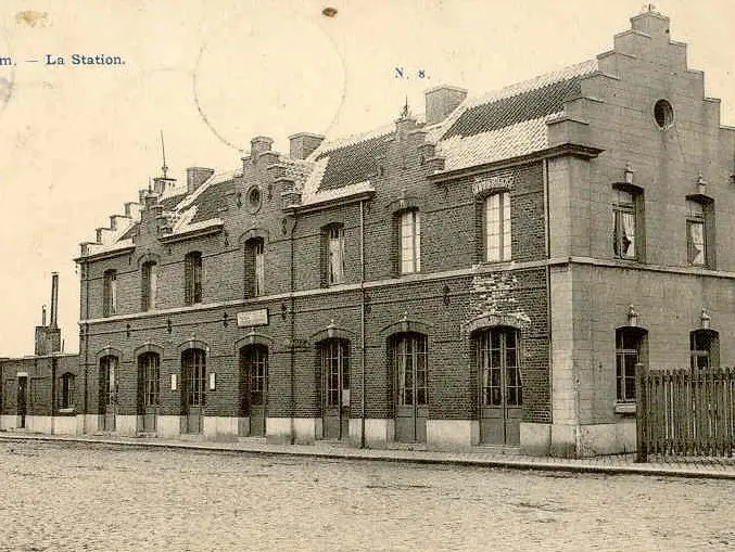 Oude prentkaart van het station van Diegem.